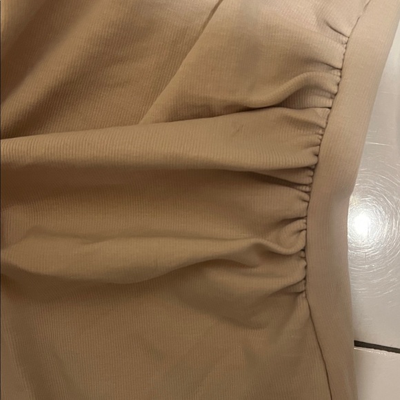 Zara Beige Ruched Mini Dress - Picture 5 of 6